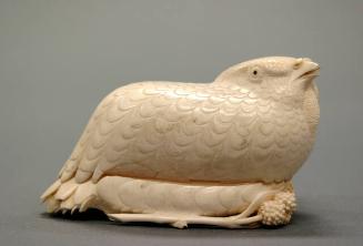 QUAIL ON SPRIG OF MILLET - BOTTOM OF BOX