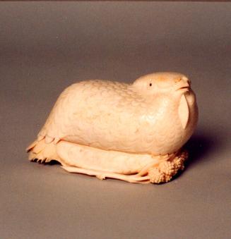 QUAIL ON SPRIG OF MILLET - BOTTOM OF BOX