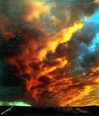 SUNSET SKY, OLD FAITHFUL, YELLOWSTONE NATIONAL PARK