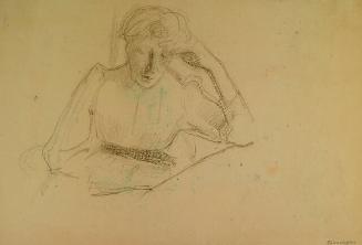 WOMAN RESTING HER HEAD IN HER HAND (V. 824000496)