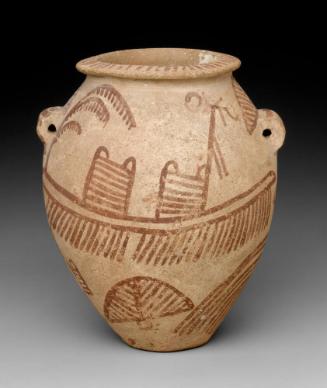 OVOID JAR WITH PAINTED BOAT