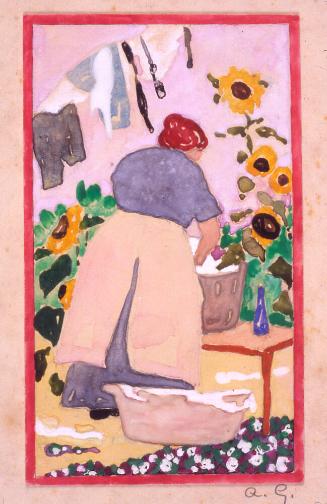 Laundry with Sunflowers