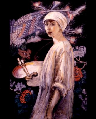 Portrait of Artist with Chinese Screen