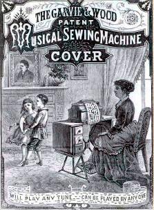 GARVIE AND WOOD MUSICAL SEWING MACHINE (IMAGE ONLY)