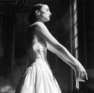 Bernadette in White Looking Down, Burden Mansion, New York, 1995