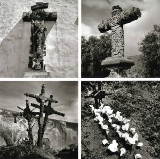 PANTEON DE HUAMANTLA, TLAXCALA (3 WOODEN CROSSES)