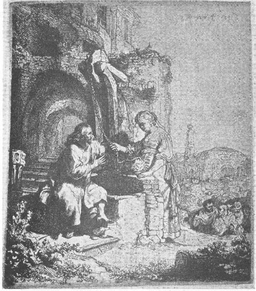CHRIST AND THE SAMARITAN WOMAN AMONG RUINS