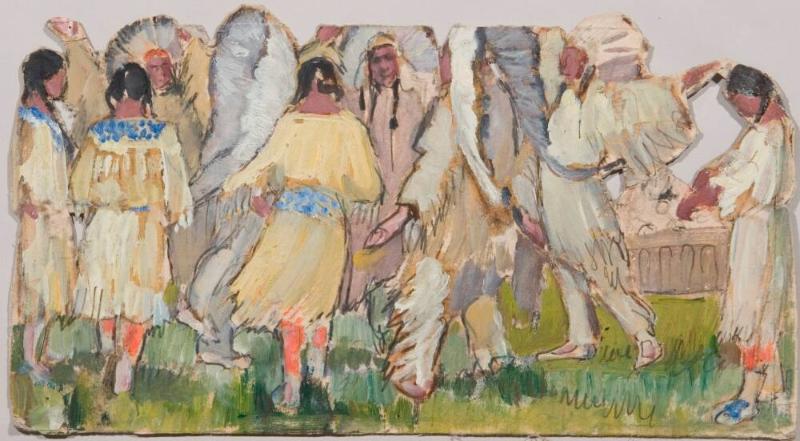 CARDBOARD CUTOUT: INDIANS DANCING