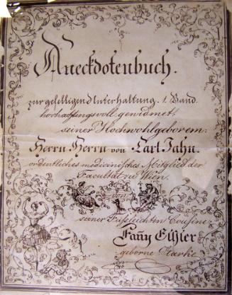 ANECTDOTENBUCH (BOOK OF ANECDOTES) WITH 78 HUMOROUS FAMILY STORIES WRITTEN BY FANNY ELSSLER