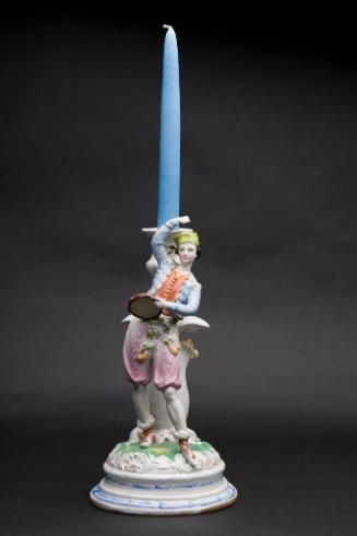 PAIR OF CERAMIC CANDLESTICKS: CERRITO AND ST. LEON IN 'LA VIVANDIERE'