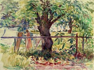 HANGING CLOTHES IN YARD