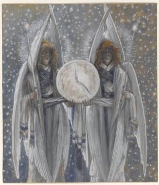 ANGELS HOLDING A DIAL INDICATING THE DIFFERENT HOURS OF THE ACTS OF THE PASSION (ANGES TENANT UN CADRAN INDIQUANT LES DIFFERENTES HEURES DES ACTES DE LA PASSION)
