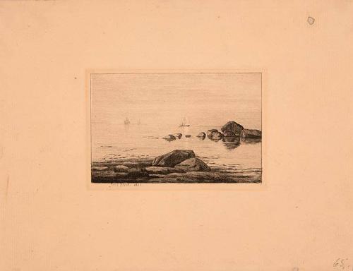 PART OF A BEACH FROM HELLEBAEK; MISTY AIR