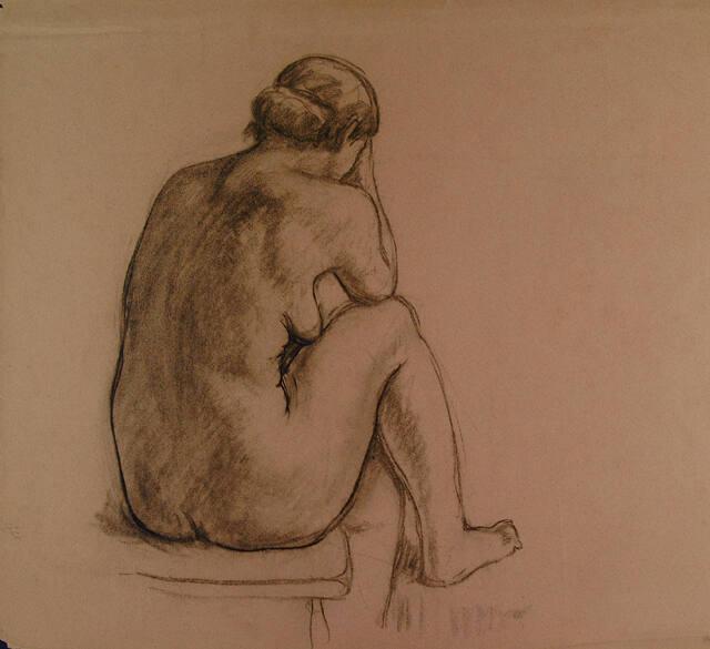 FEMALE NUDE SITS ON CHAIR #3