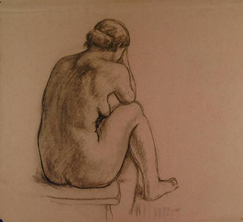 FEMALE NUDE SITS ON CHAIR #3