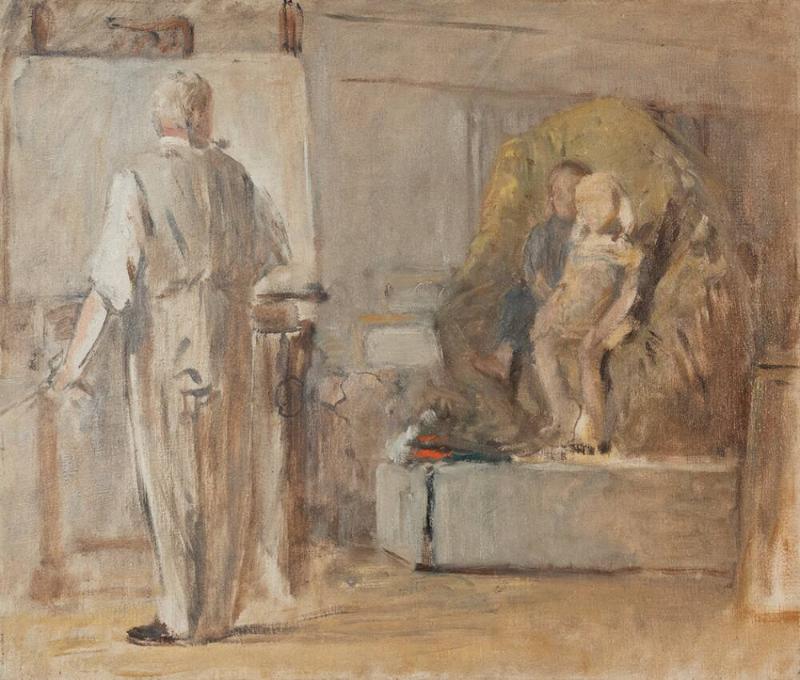 ARTIST SKETCHING TWO CHILDREN