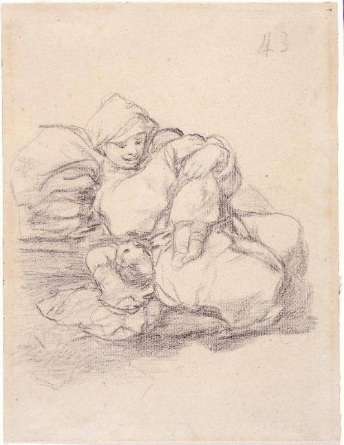 Woman with Two Children (Sketch from a Bordeaux album, album H)