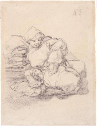 Woman with Two Children (Sketch from a Bordeaux album, album H)