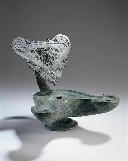 Double Wick Lamp with a Mask of Pan