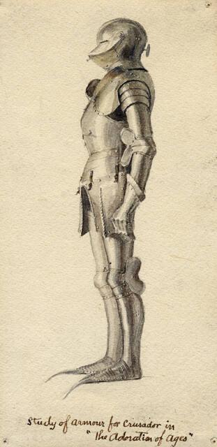 STUDY OF ARMOUR FOR CRUSADOR IN THE ADORATION OF THE AGES