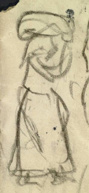 FIGURE WITH OBJECT ON HEAD